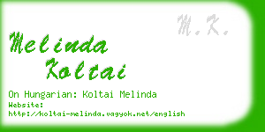melinda koltai business card